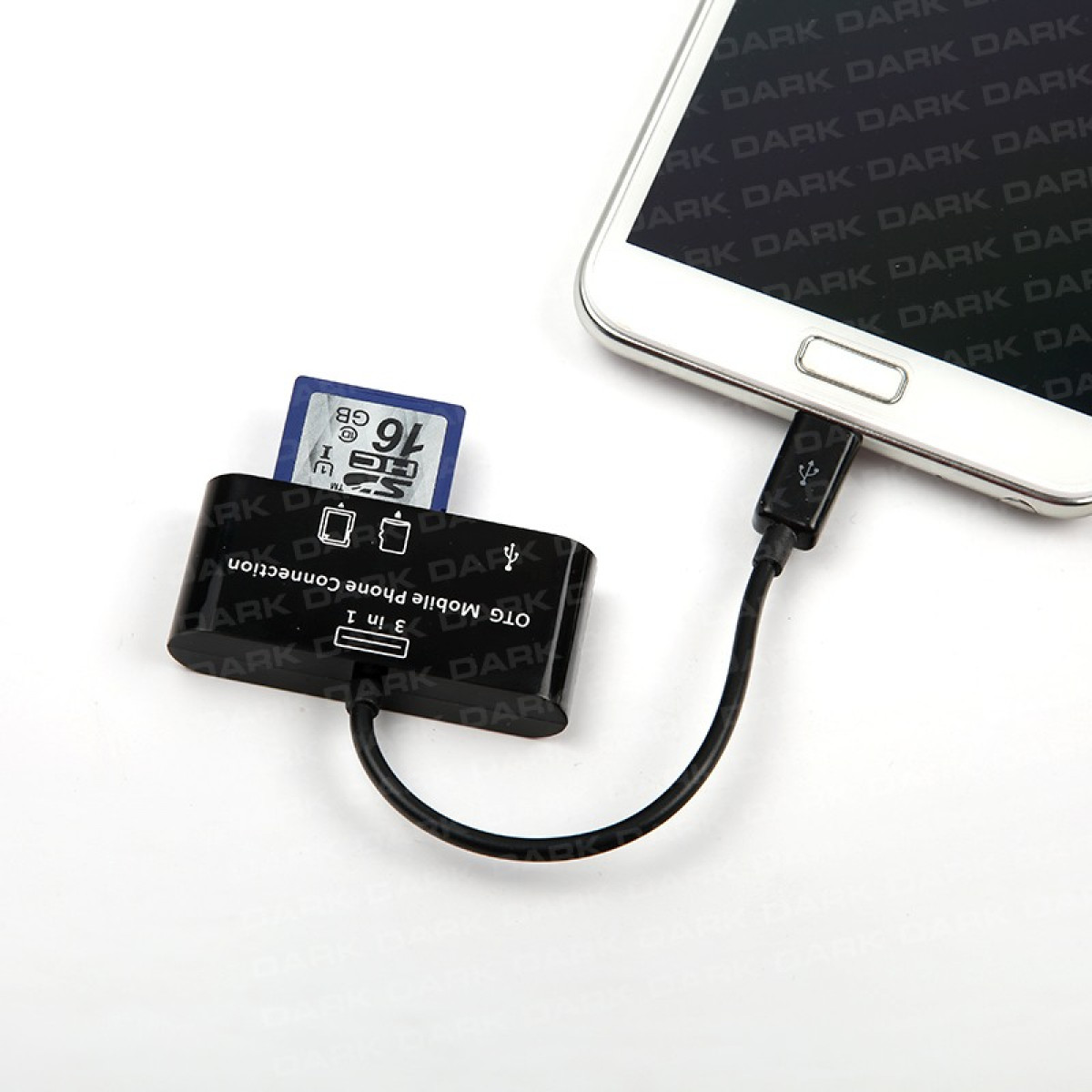 Dark Micro USB 2.0 Tablet ve Akıllı Telefon İçin USB Giriş ve Kart Okuyucu